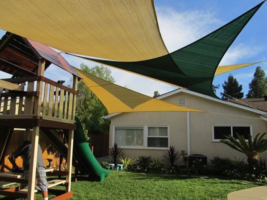 Basen Żagiel przeciwsłoneczny HDPE 8 10 12 stóp Triangle Shade Sailcloth Shade Canopy